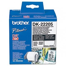 Brother DK22205 White Roll - 62mm x 30.48m